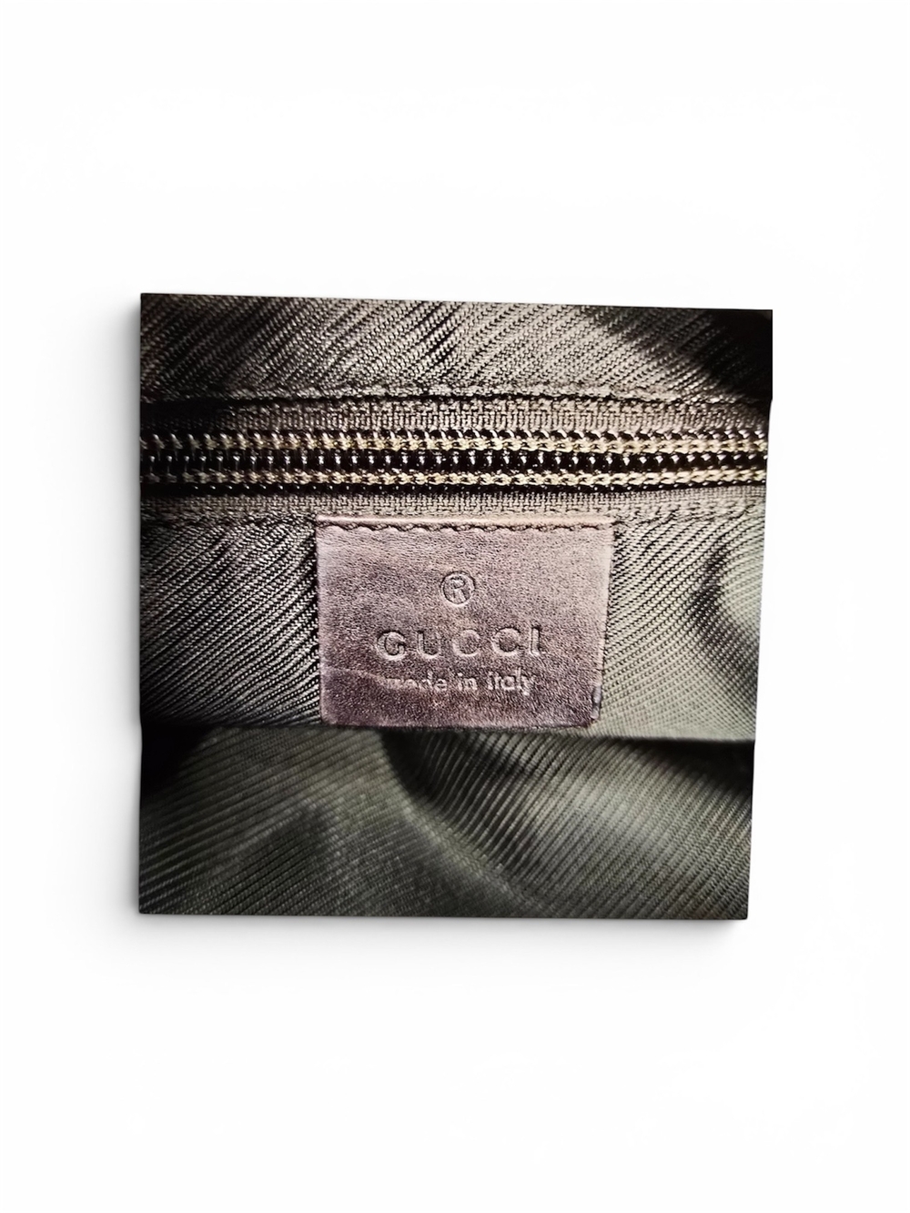 2000s Vintage GUCCI Monogram Denim Messenger Bag In Brown - Picture 6 of 7